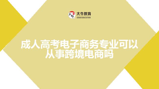 成人高考電子商務(wù)專業(yè)可以從事跨境電商嗎