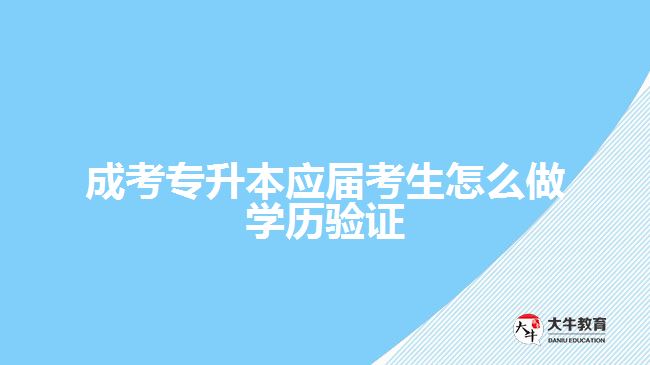 成考專升本應(yīng)屆考生怎么做學(xué)歷驗證