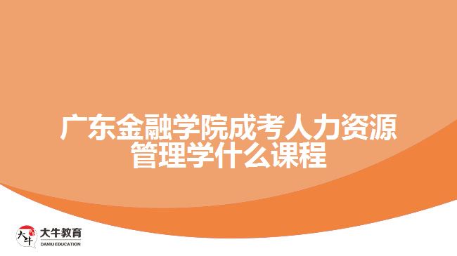 廣東金融學院成考人力資源管理學什么課程