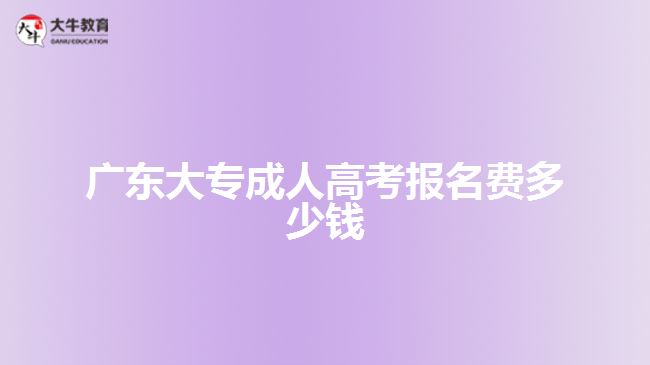 廣東大專成人高考報名費多少錢