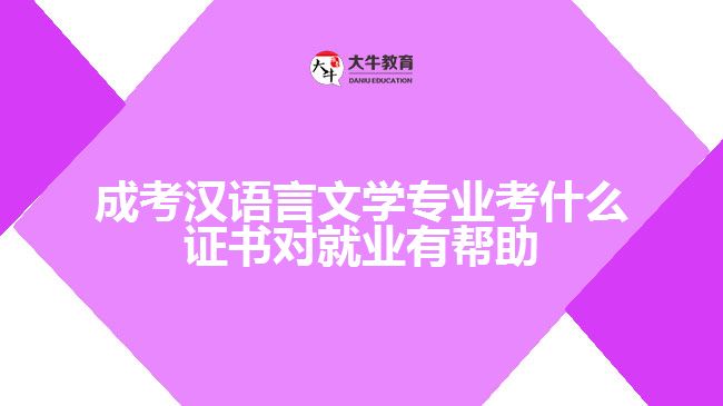 成考漢語(yǔ)言文學(xué)專業(yè)考什么證書(shū)對(duì)就業(yè)有幫助