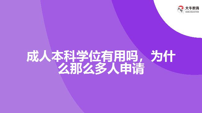 成人本科學(xué)位有用嗎，為什么那么多人申請