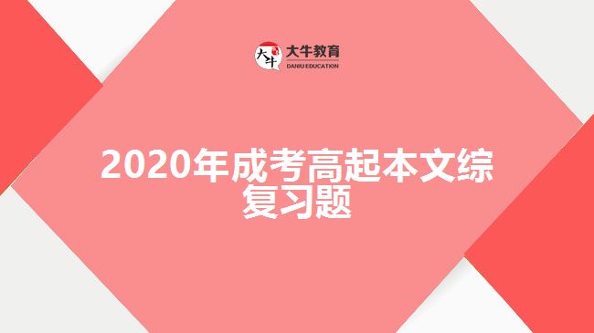 2020年成考高起本文綜復習題