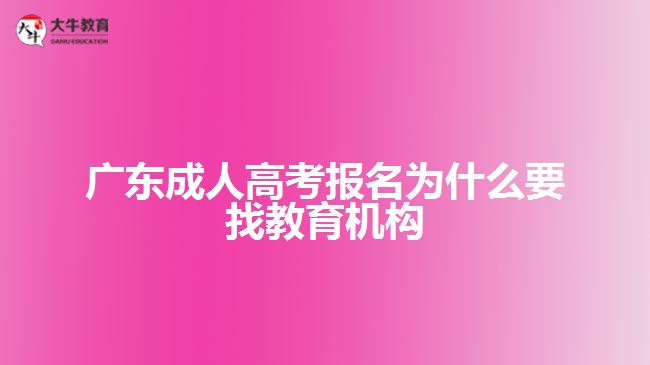 廣東成人高考報名為什么要找教育機構(gòu)