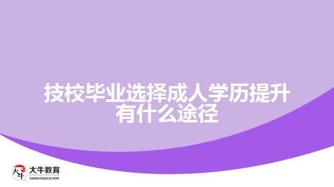 技校畢業(yè)選擇成人學歷提升有什么途徑