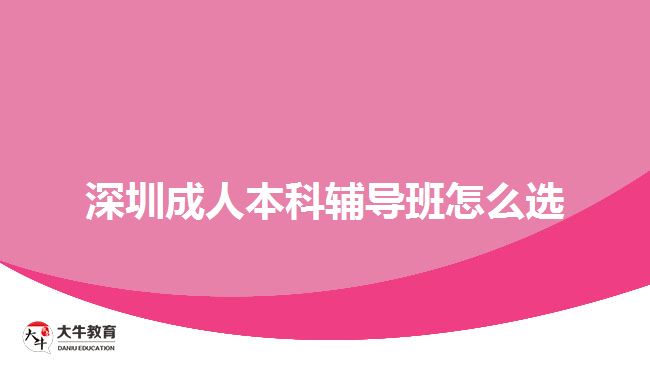 深圳成人本科輔導(dǎo)班怎么選