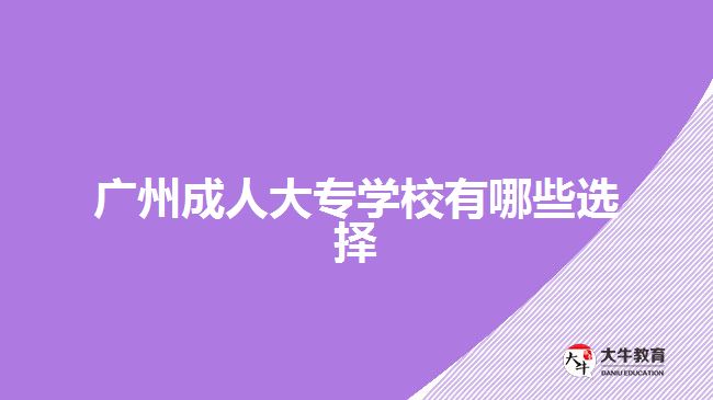 廣州成人大專(zhuān)學(xué)校有哪些選擇