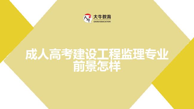 成人高考建設(shè)工程監(jiān)理專業(yè)前景怎樣