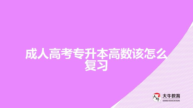 成人高考專升本高數(shù)該怎么復(fù)習(xí)