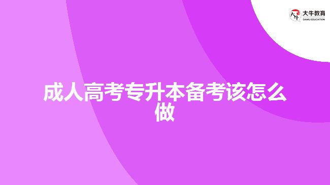 成人高考專(zhuān)升本備考該怎么做