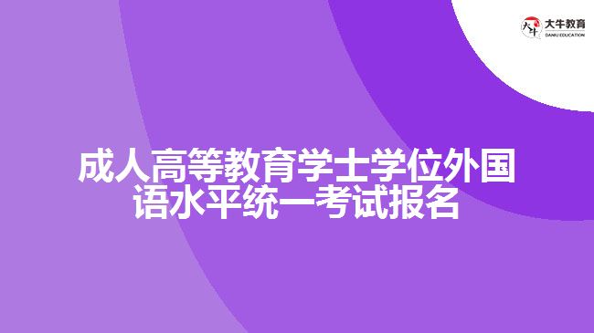 成人高等教育學士學位外國語水平統(tǒng)一考試報名