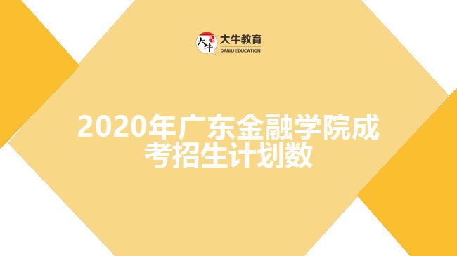 2020年廣東金融學(xué)院成考招生計劃數(shù)