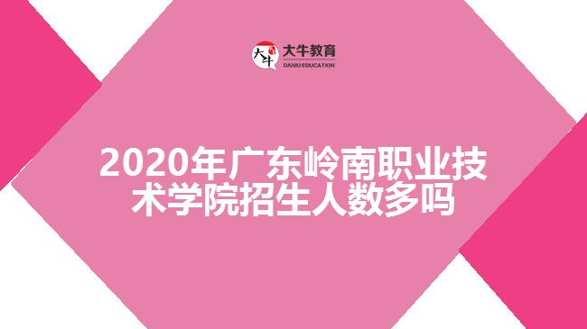 2020年廣東嶺南職業(yè)技術學院招生人數多嗎