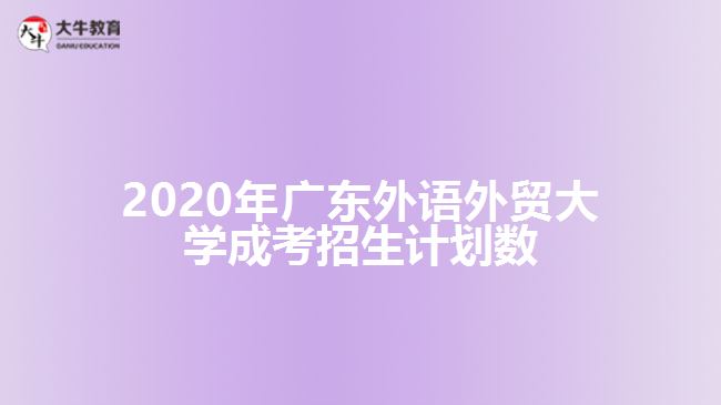 2020年廣東外語外貿(mào)大學成考招生計劃數(shù)