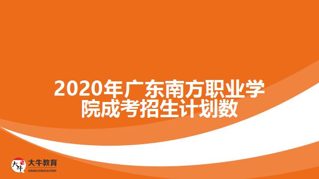 2020年廣東南方職業(yè)學院成考招生計劃數