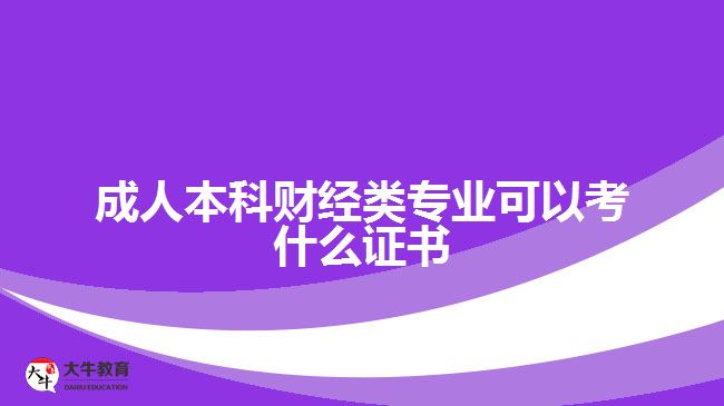 成人本科財經類專業(yè)可以考什么證書