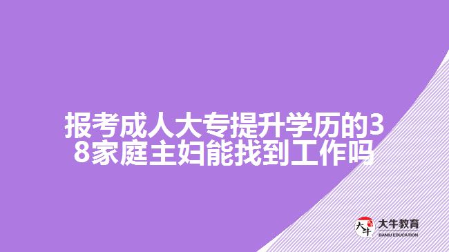 報考成人大專提升學(xué)歷的38家庭主婦能找到工作嗎