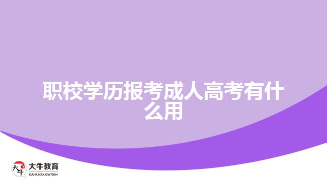 職校學(xué)歷報考成人高考有什么用