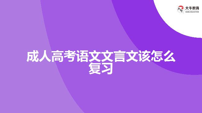 成人高考語文文言文該怎么復(fù)習(xí)