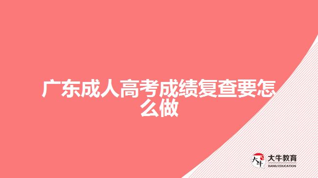 廣東成人高考成績復(fù)查要怎么做