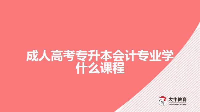 成人高考專升本會計專業(yè)學什么課程