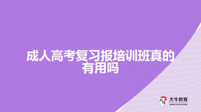 成人高考復習報培訓班真的有用嗎