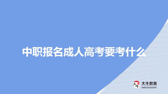 中職報(bào)名成人高考要考什么