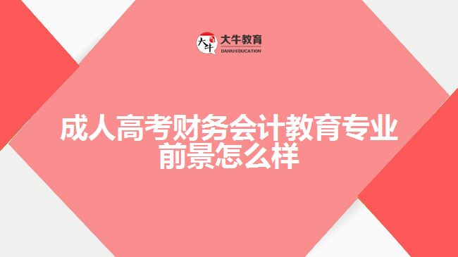 成人高考財務會計教育專業(yè)前景怎么樣