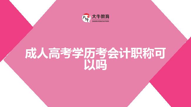 成人高考學(xué)歷考會計職稱可以嗎