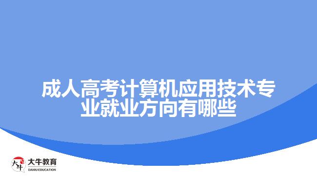 成人高考計算機應(yīng)用技術(shù)專業(yè)就業(yè)方向有哪些