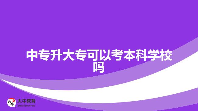 中專升大專可以考本科學(xué)校嗎