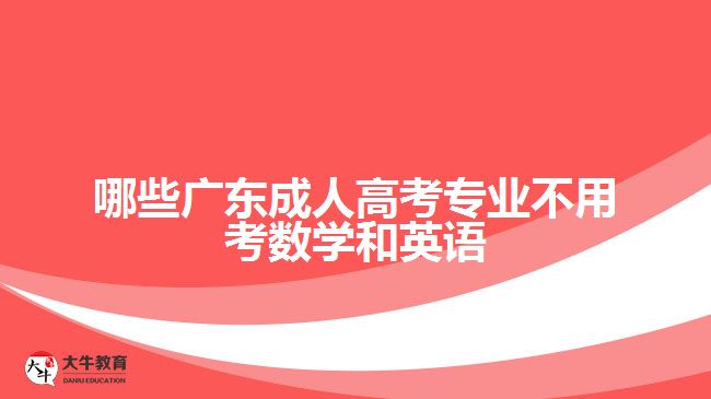 哪些廣東成人高考專業(yè)不用考數(shù)學和英語