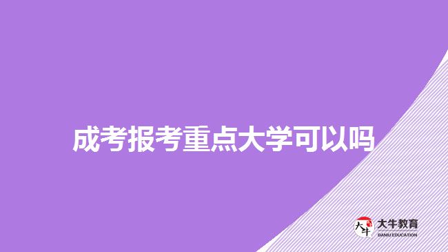 成考報考重點大學可以嗎