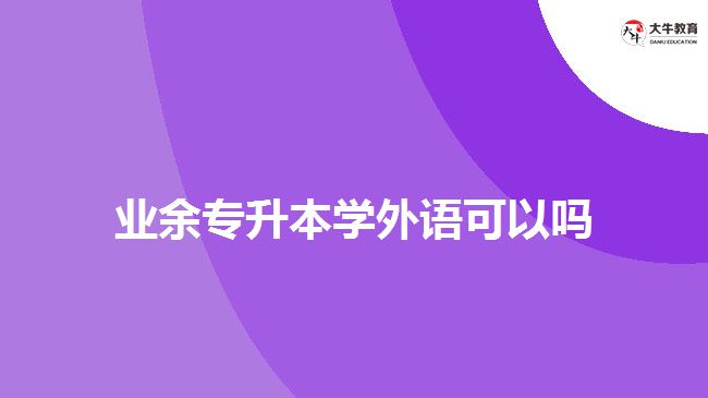 業(yè)余專升本學(xué)外語(yǔ)可以嗎