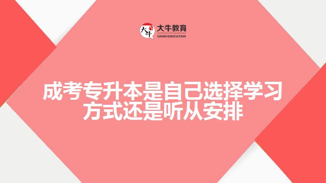 成考專升本是自己選擇學習方式還是聽從安排