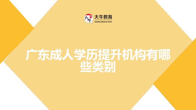 廣東成人學(xué)歷提升機(jī)構(gòu)有哪些類別