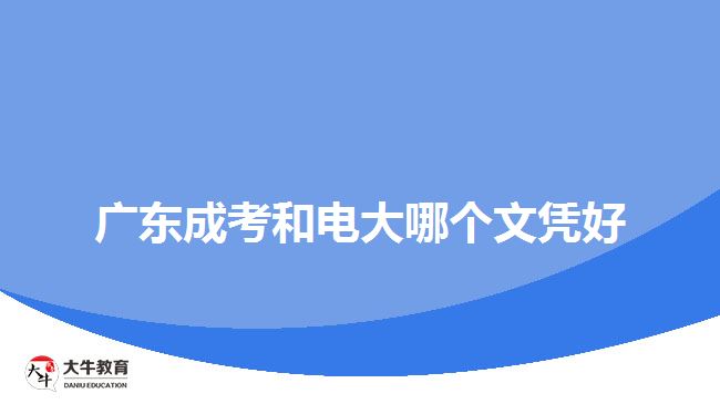 廣東成考和電大哪個文憑好