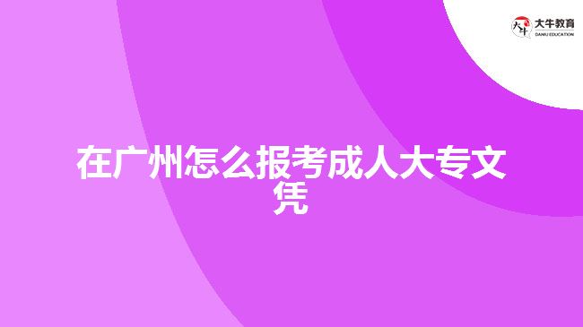 在廣州怎么報考成人大專文憑