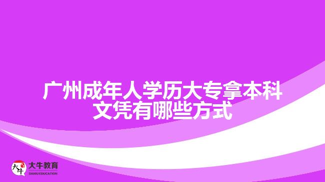 廣州成年人學(xué)歷大專拿本科文憑有哪些方式