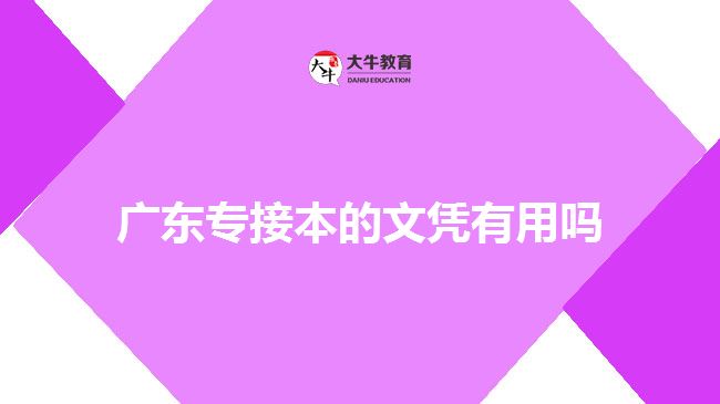 廣東專(zhuān)接本的文憑有用嗎