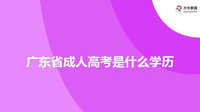 廣東省成人高考是什么學(xué)歷