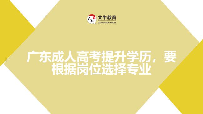 廣東成人高考提升學(xué)歷，要根據(jù)崗位選擇專業(yè)