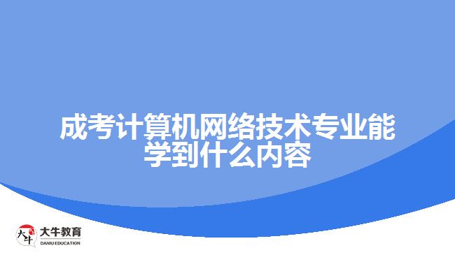 成考計算機網(wǎng)絡(luò)技術(shù)專業(yè)能學到什么內(nèi)容