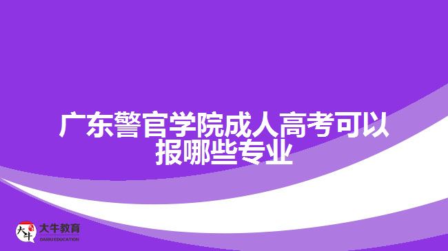 廣東警官學院成人高考可以報哪些專業(yè)