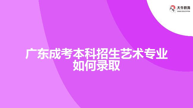 廣東成考本科招生藝術(shù)專業(yè)如何錄取