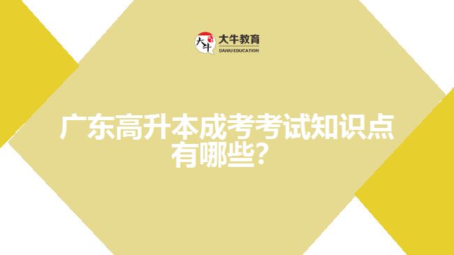 廣東高升本成考考試知識點有哪些？