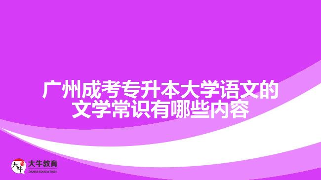 廣州成考專升本大學語文的文學常識有哪些內容