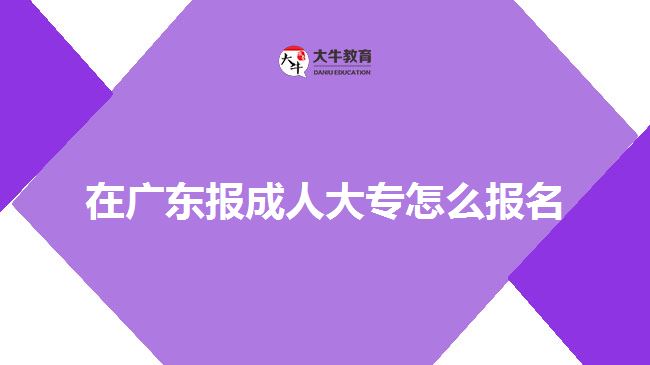 在廣東報成人大專怎么報名