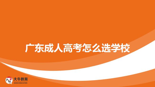 廣東成人高考怎么選學校