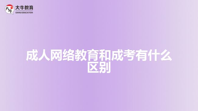 成人網(wǎng)絡教育和成考有什么區(qū)別